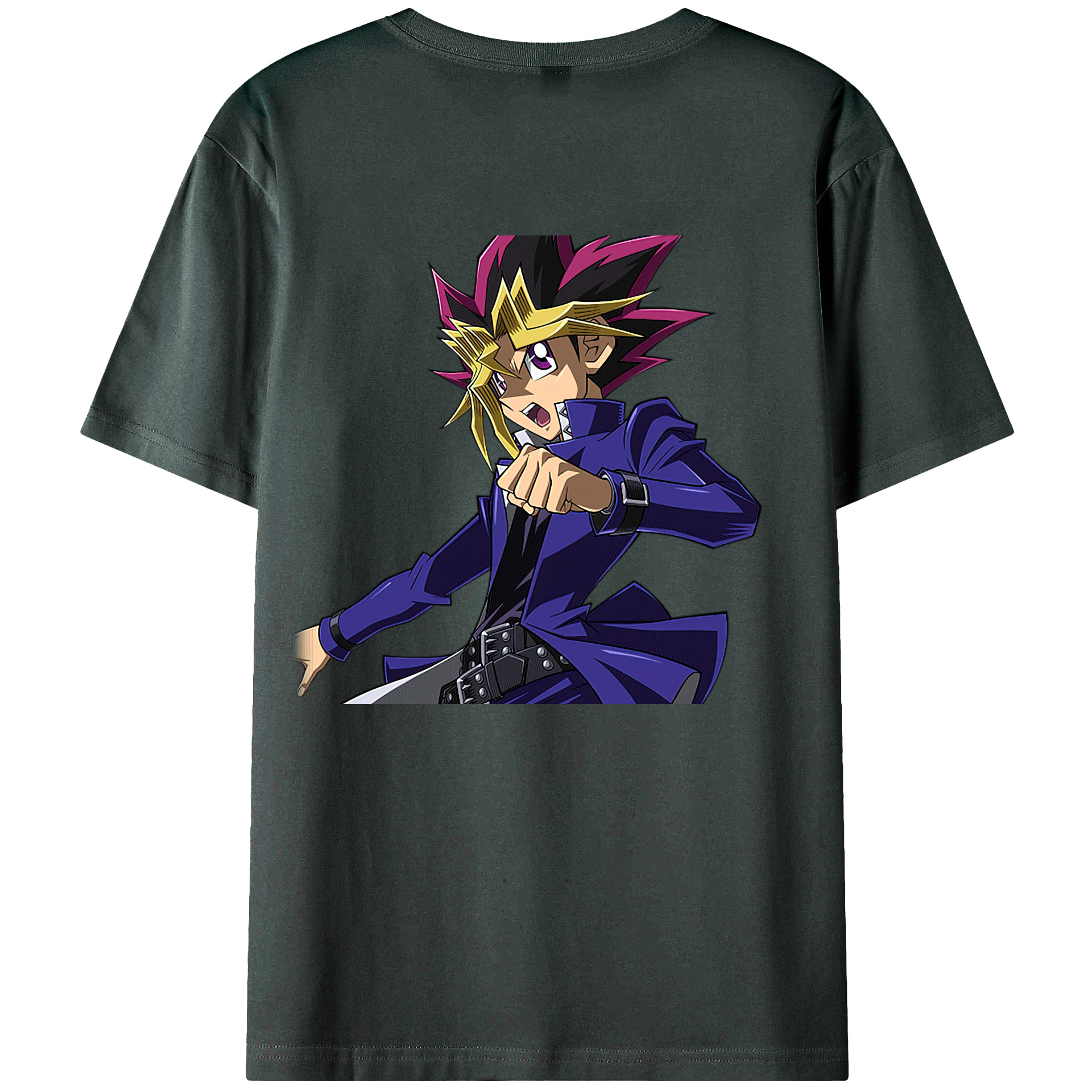 （画像用） 遊☆戯☆王 Yu-Gi-Oh! 綿100％ メンズ半袖Tシャツ（バックプリント） 通気性